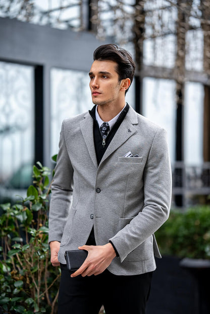 Brabion Gray Tailored Men's Jacket