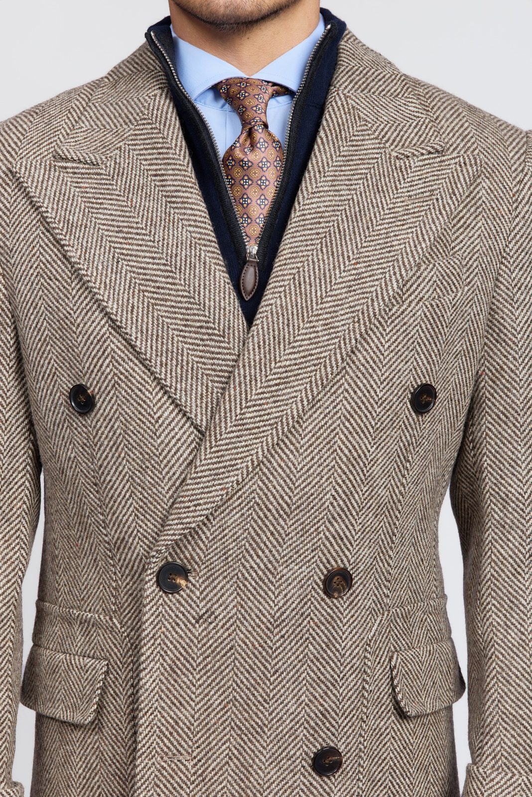 Men's Chelsea Double-Breasted Tweed Coat