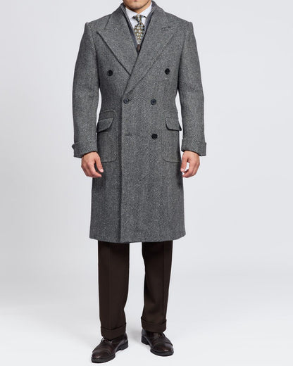 Men's Chelsea Double-Breasted Tweed Coat
