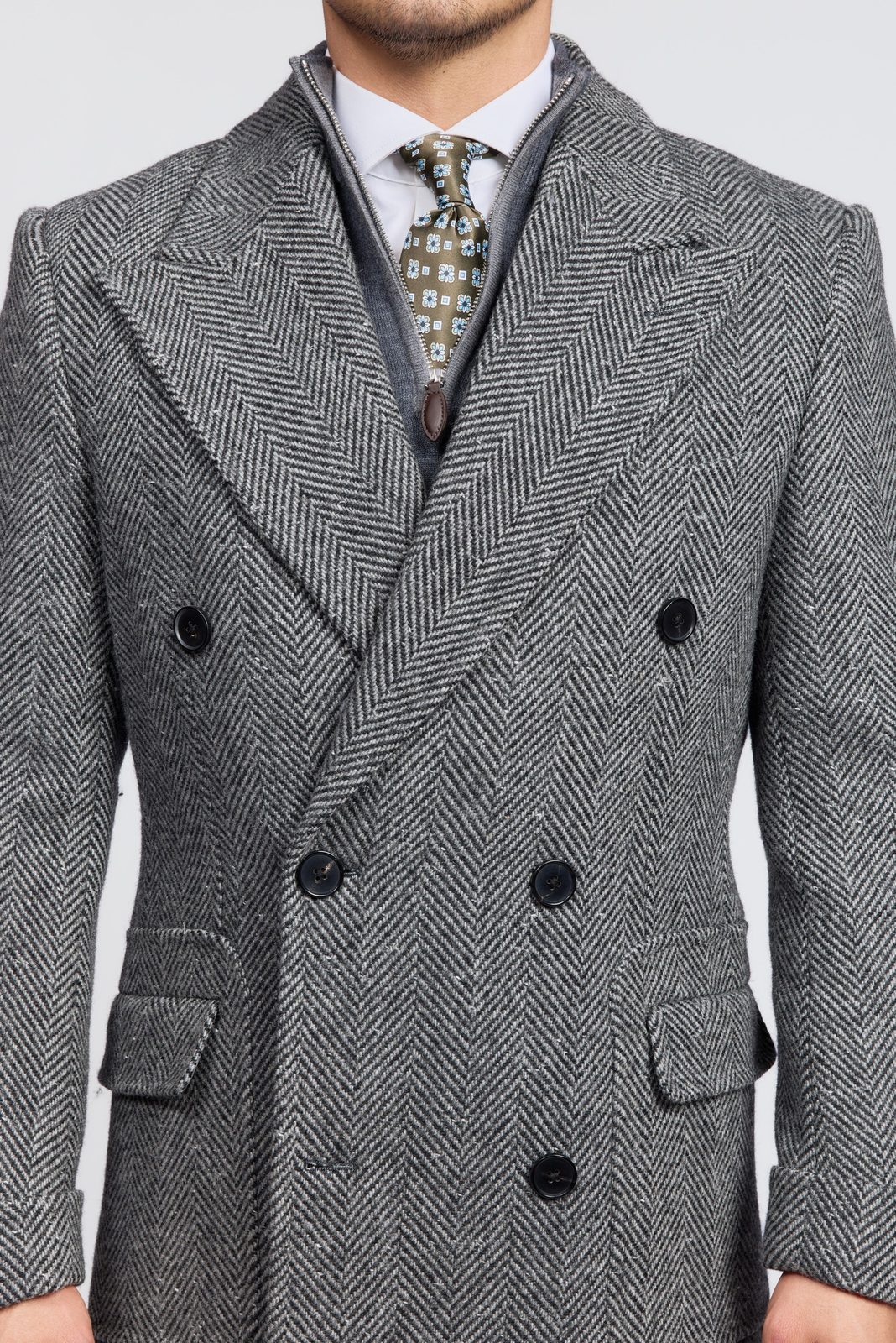 Men's Chelsea Double-Breasted Tweed Coat