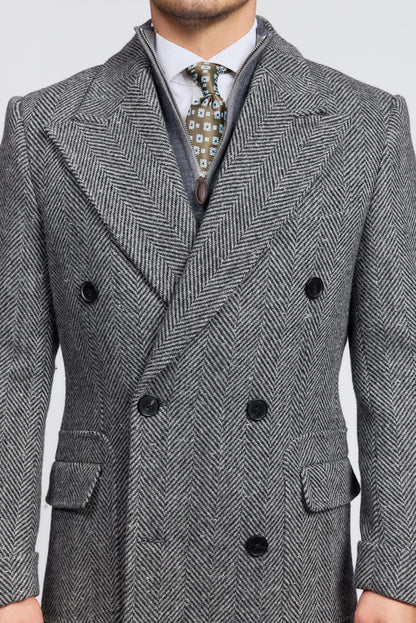 Men's Chelsea Double-Breasted Tweed Coat