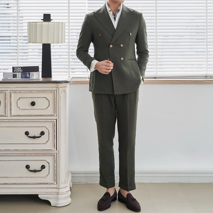 Men’s Havana Olive Linen Blazer