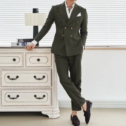 Men’s Havana Olive Linen Blazer