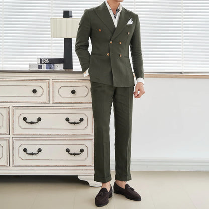 Men’s Havana Olive Linen Blazer