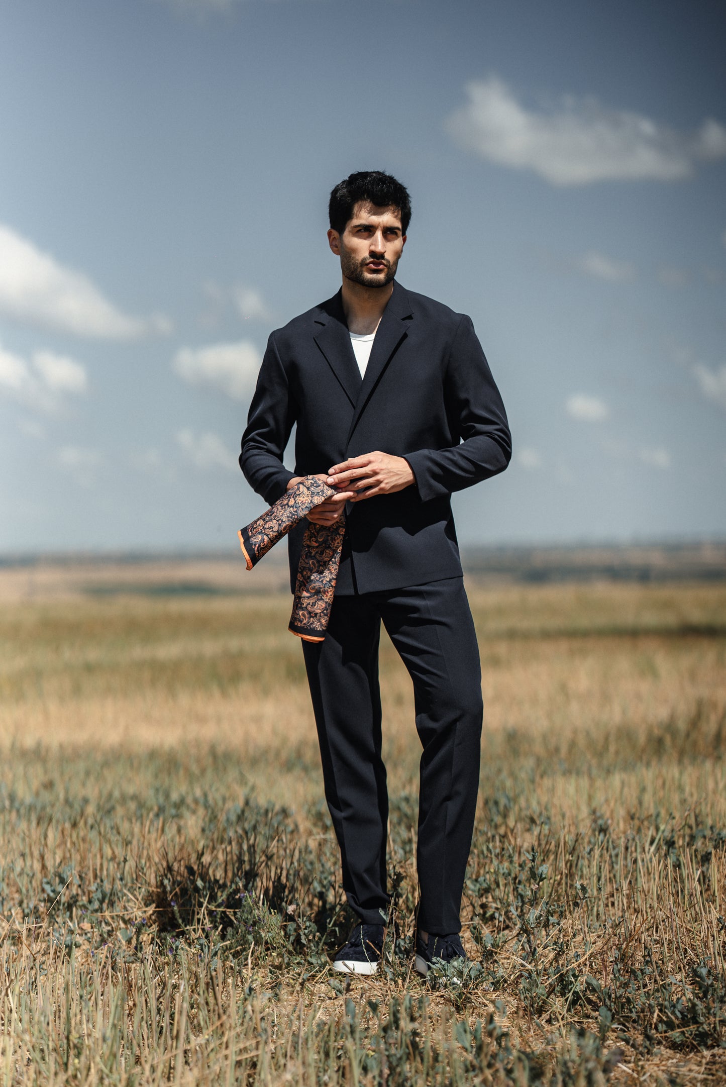 Cannes Navy Blue Lustrofin Blazer Suit