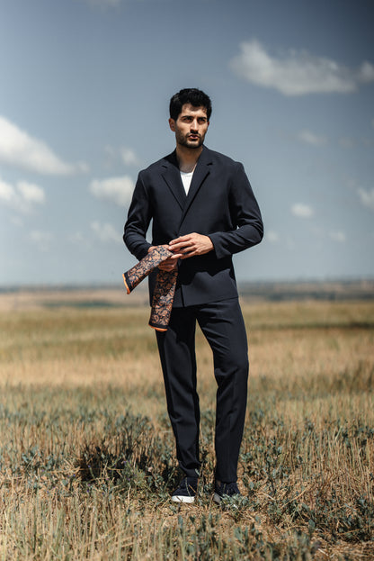 Cannes Navy Blue Lustrofin Blazer Suit