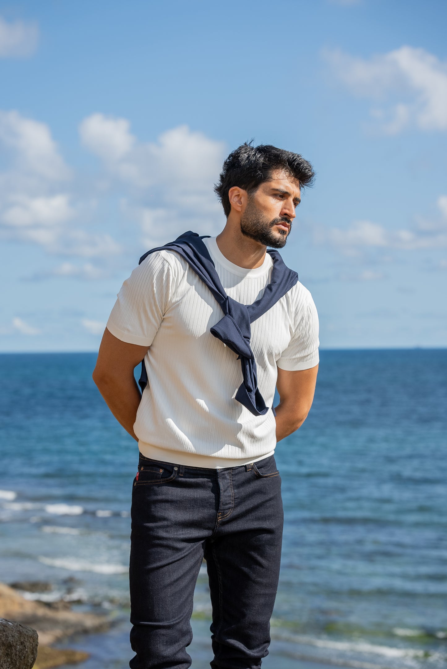 Capri White Knitted Men's T-Shirt