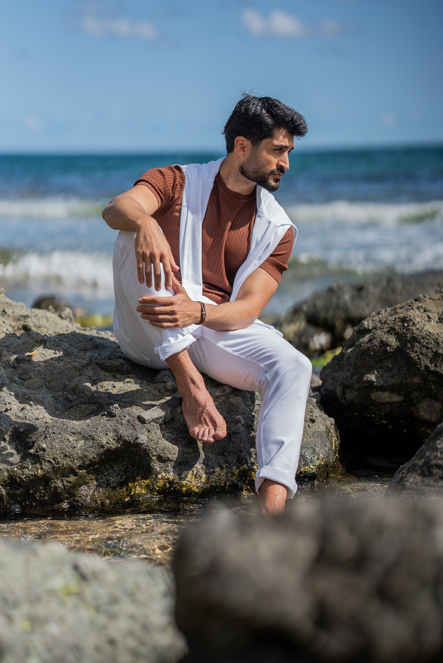 Santorini Tile Knitted Men's T-Shirt