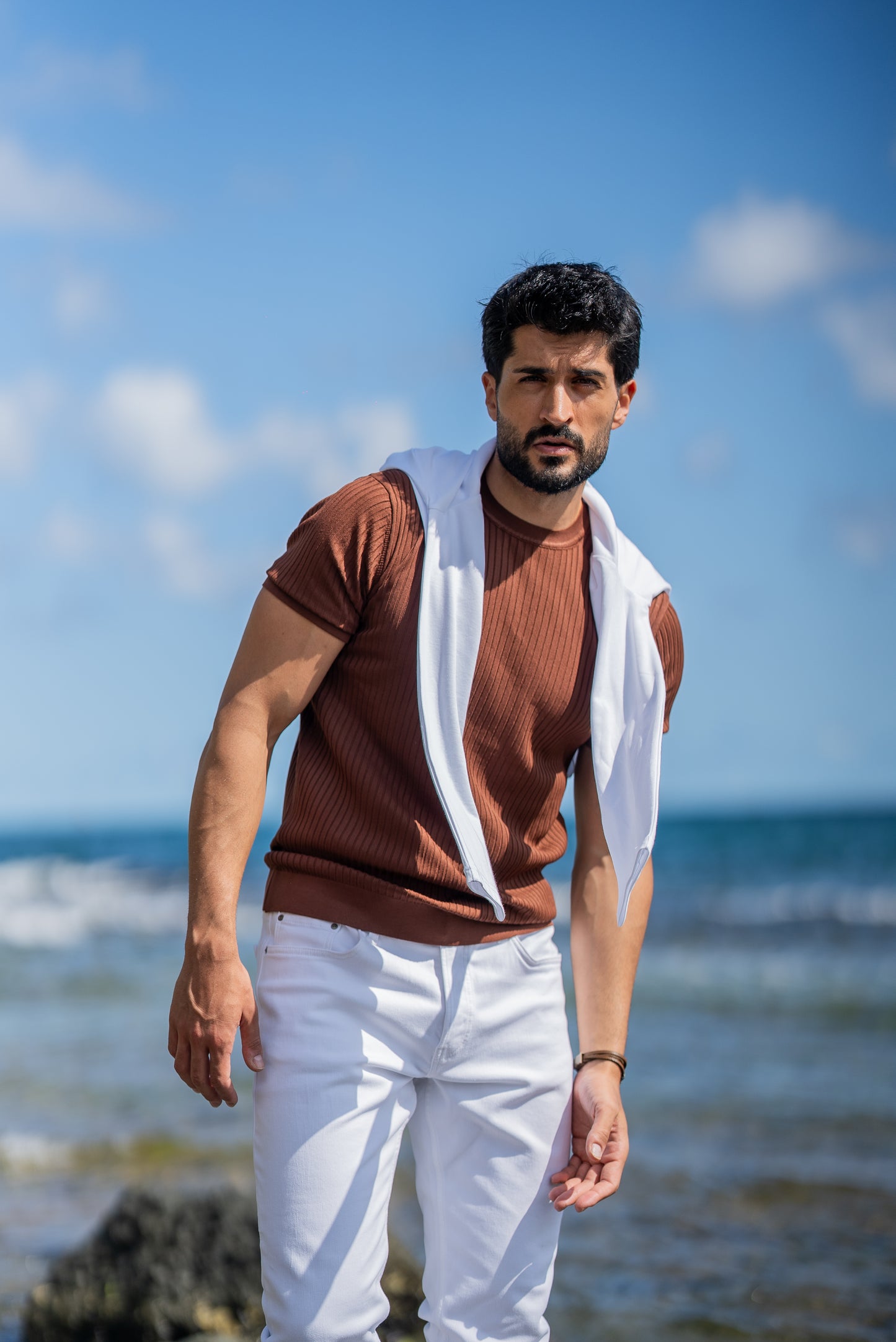 Santorini Tile Knitted Men's T-Shirt