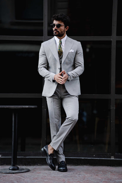 Grey Slim-Fit Suit 3-Piece VIOSSI