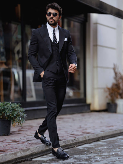 Black Slim-Fit Suit 3-Piece VIOSSI