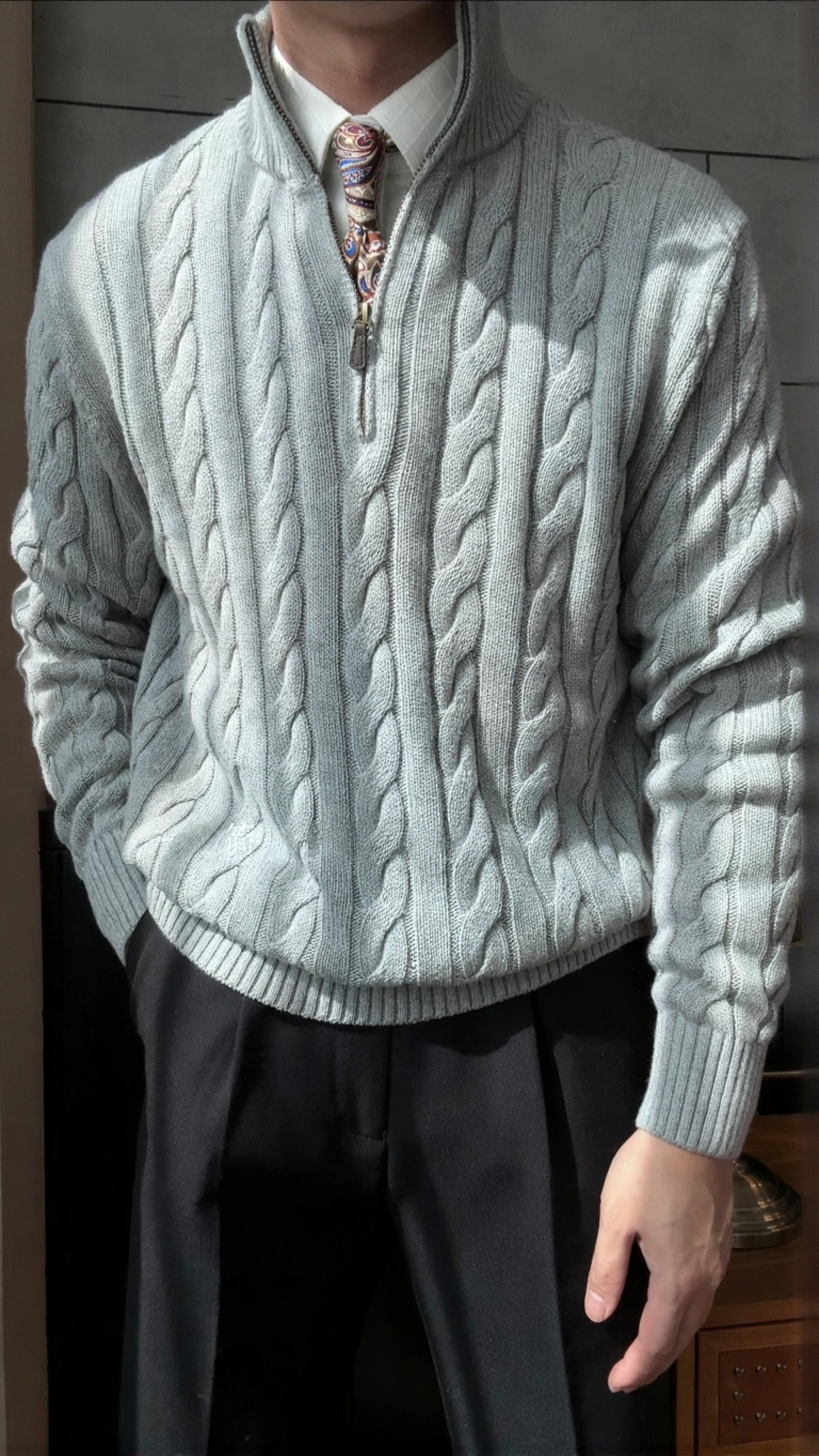 Men’s Cable Knit Half-Zip Sweater