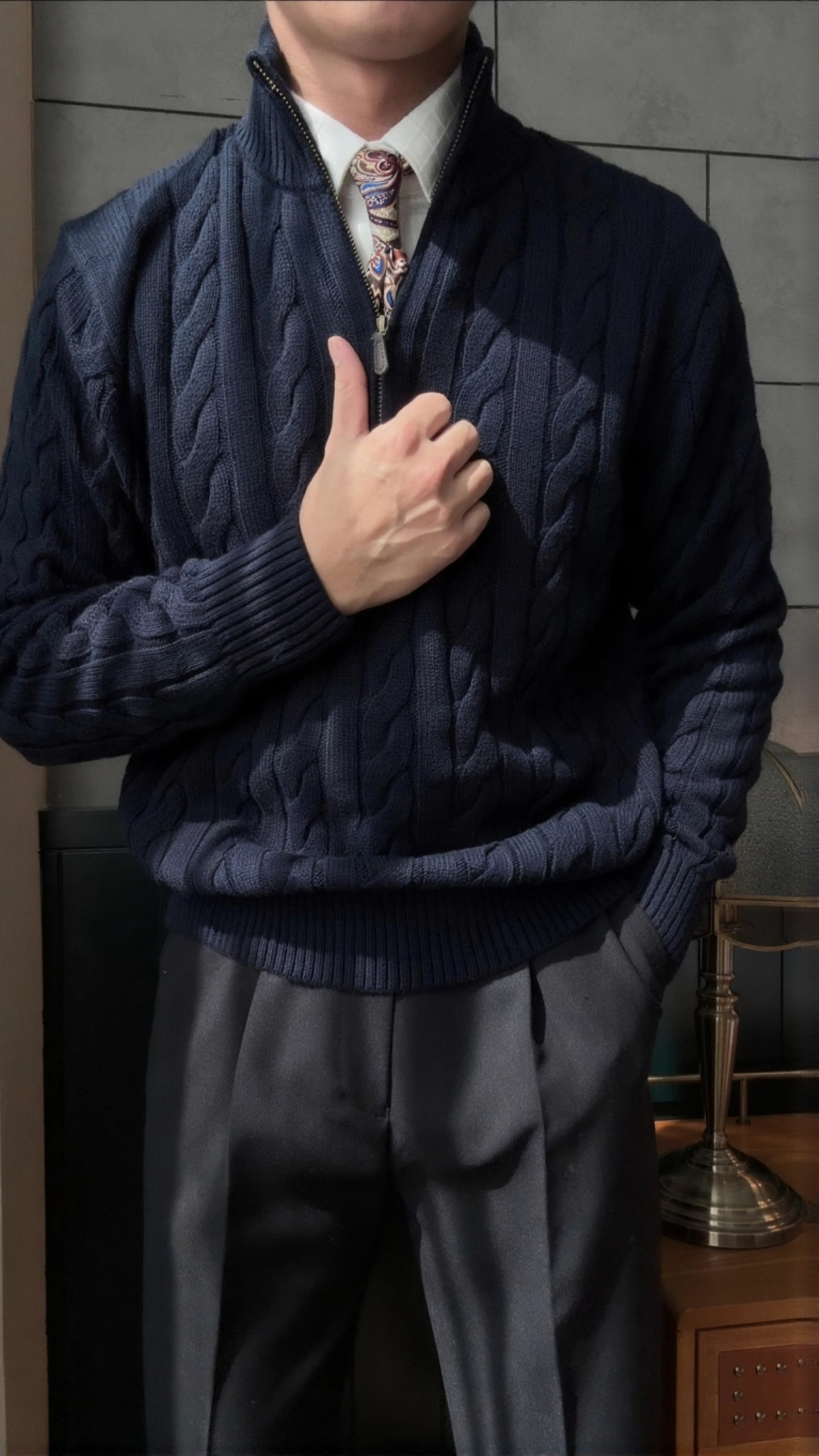 Men’s Cable Knit Half-Zip Sweater