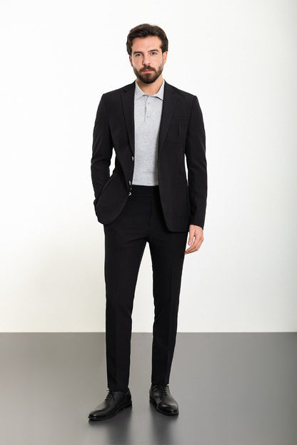 Brabion Marco Black Slim Fit 2 Piece Suit