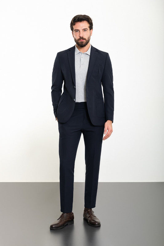 Brabion Marco Navy Blue Slim Fit 2 Piece Suit