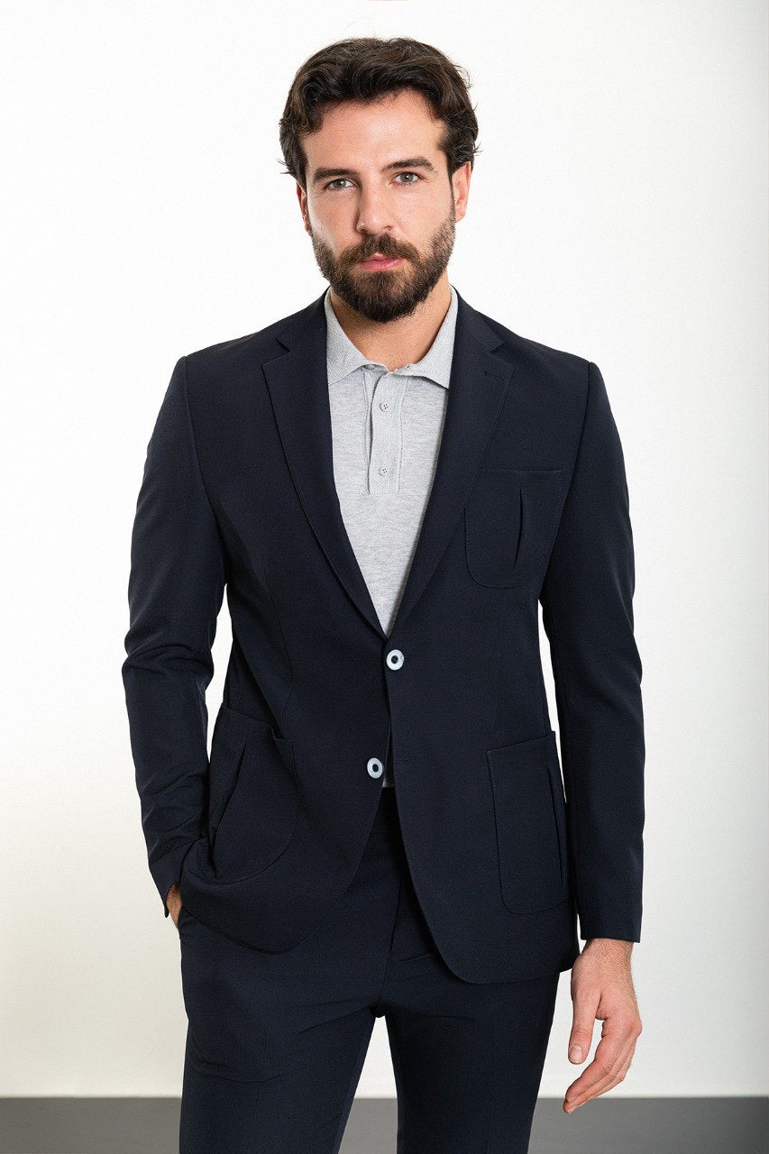 Brabion Marco Navy Blue Slim Fit 2 Piece Suit