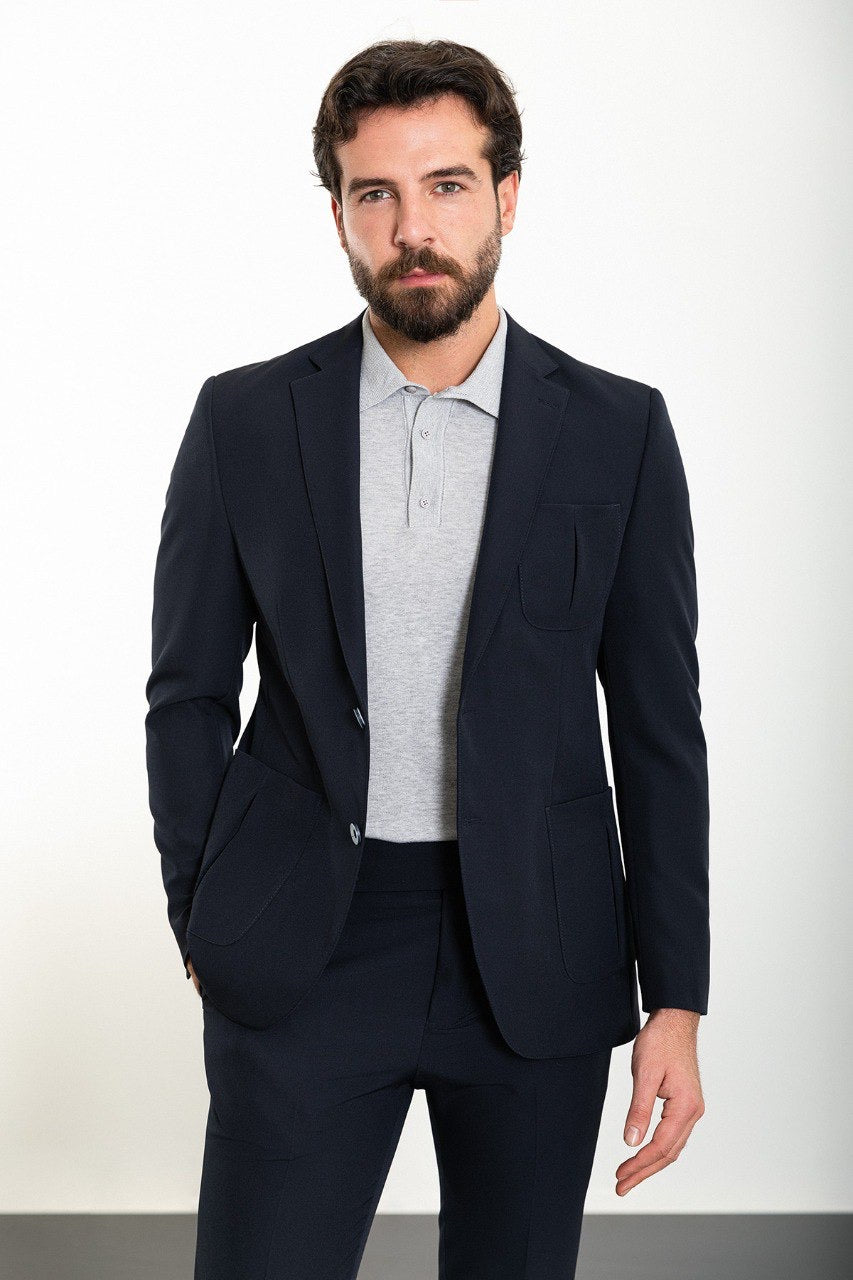 Brabion Marco Navy Blue Slim Fit 2 Piece Suit