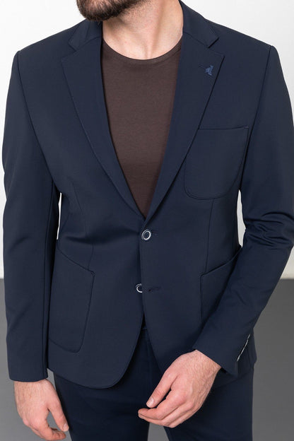 Brabion Rocco Navy Blue Slim Fit Notch Lapel Suit