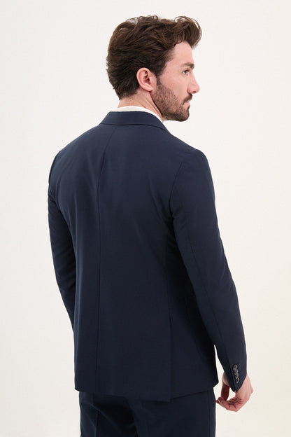 Brabion Elio Navy Blue Slim Fit Double Breasted Suit