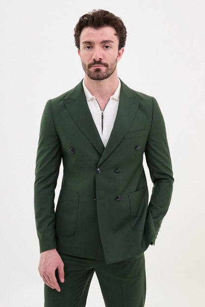 Brabion Elio Green Slim Fit Double Breasted Suit