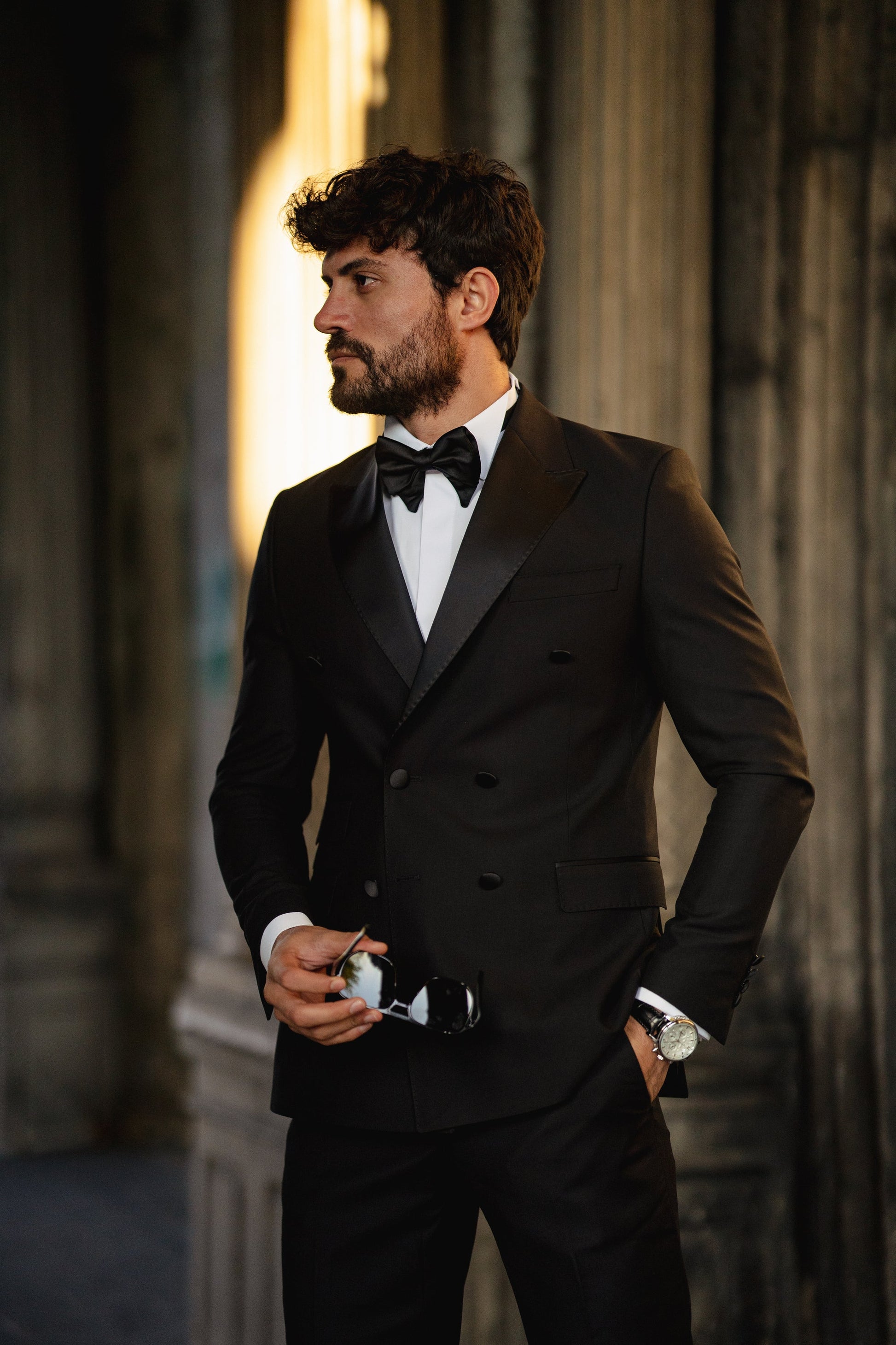 Black Double Breasted Tuxedo 2-Piece - BRABION