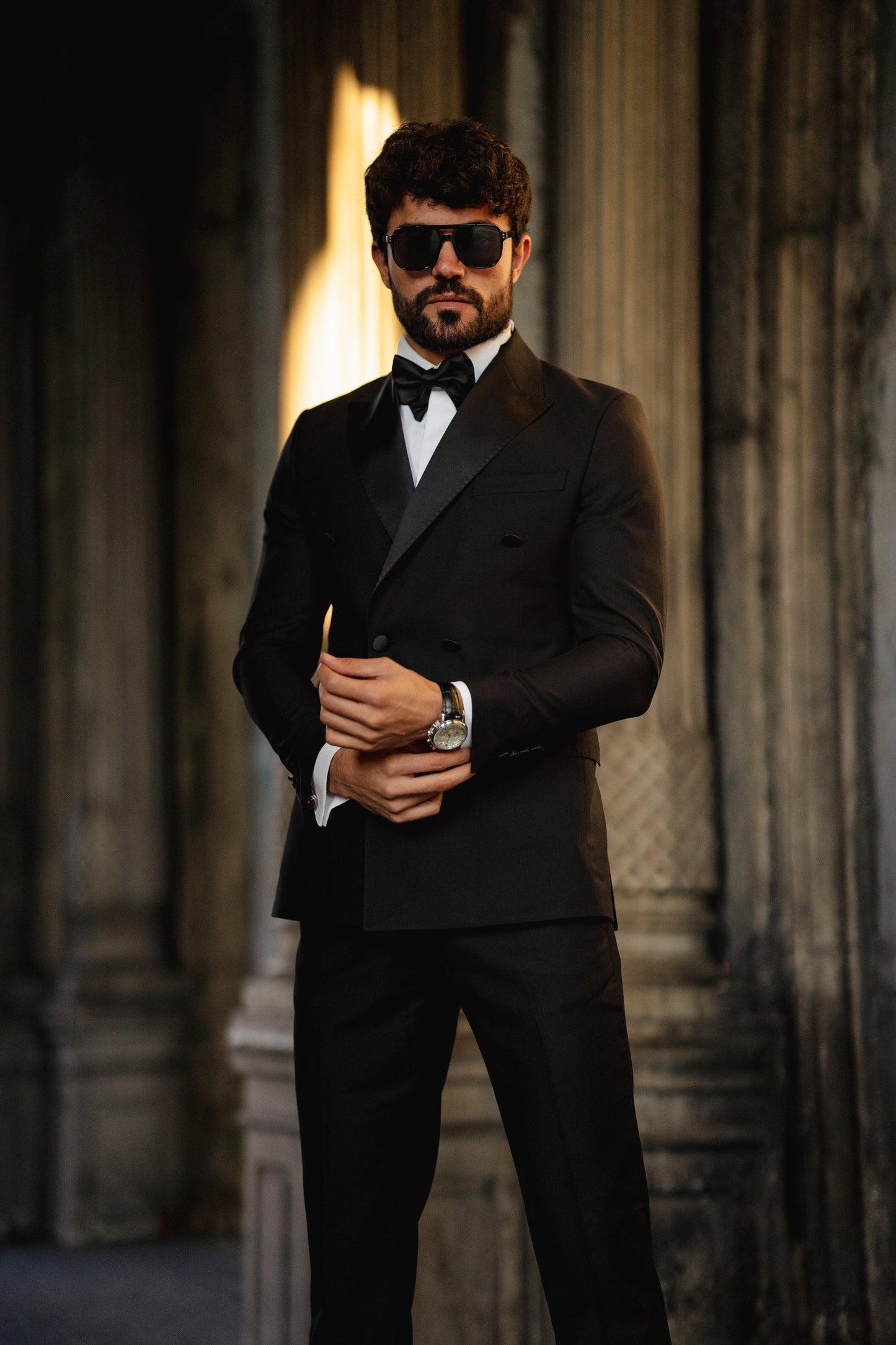 Black Double Breasted Tuxedo 2-Piece - BRABION