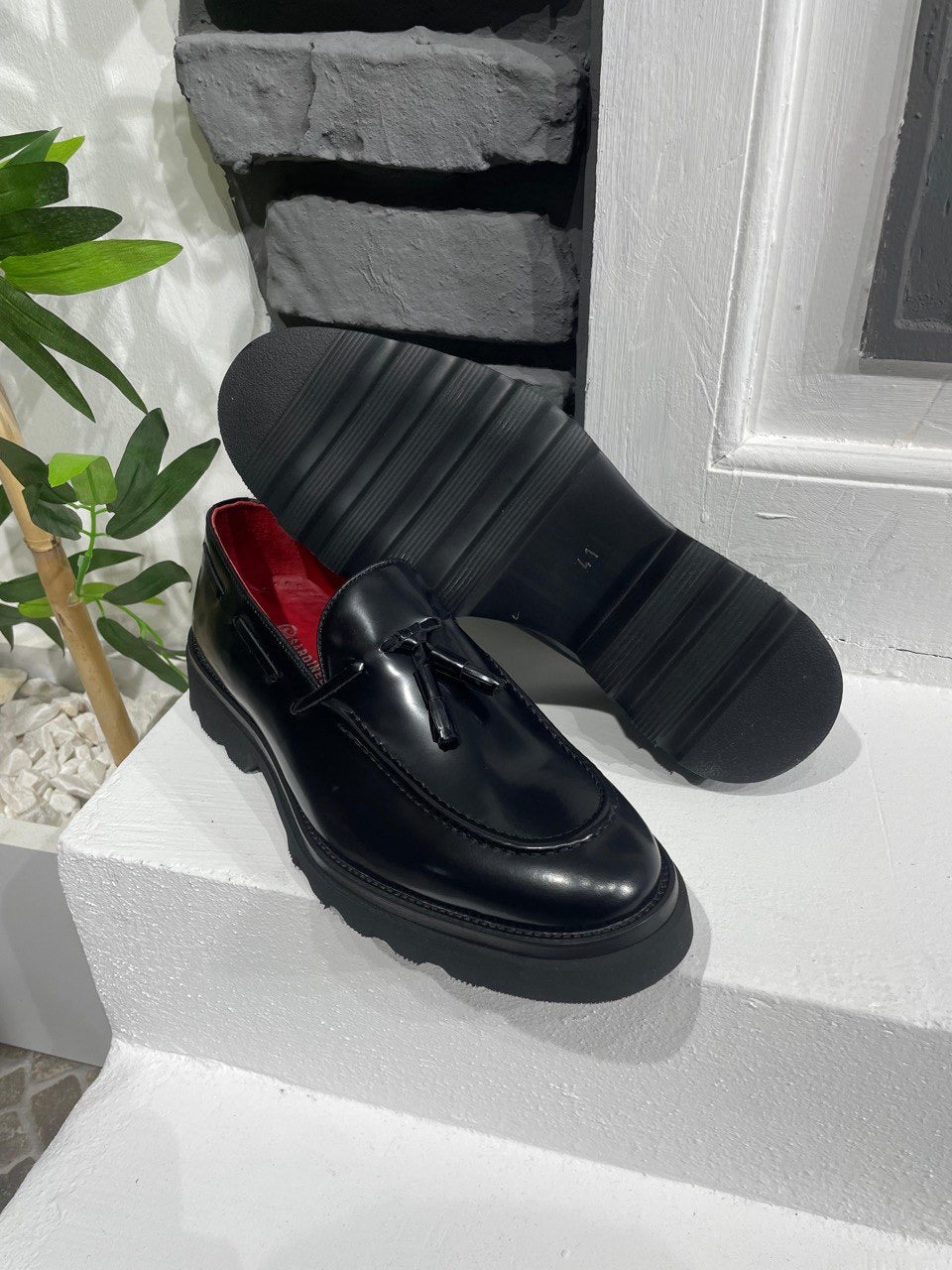 Brabion Belton Black Leather Loafers