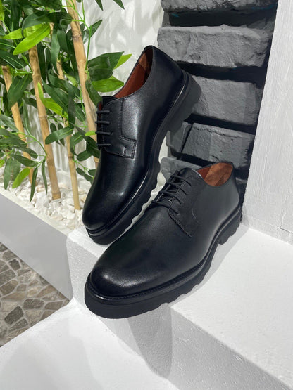 Brabion Belton Black Leather Shoes for Men