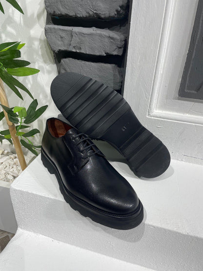 Brabion Belton Black Leather Shoes for Men