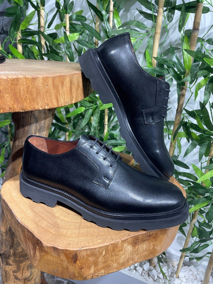 Brabion Belton Black Leather Shoes for Men