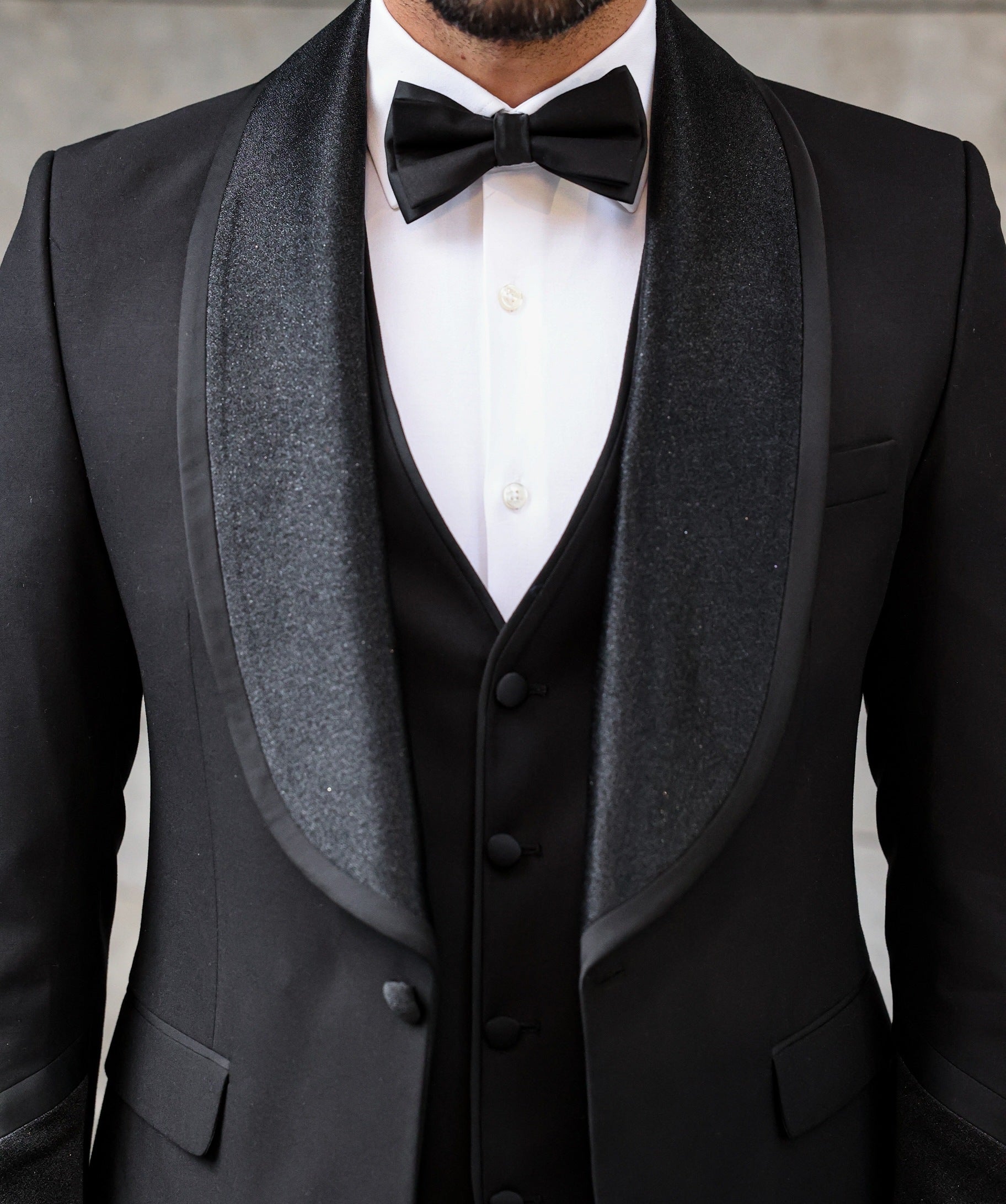 Black Slim-Fit Tuxedo 3-Piece - BRABION