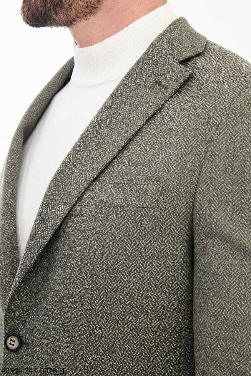 Brabion James Gray Slim Fit Notch Lapel Blazer