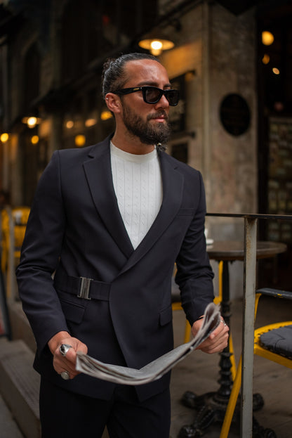 The Axis Suit – Black Modern Summer Suit