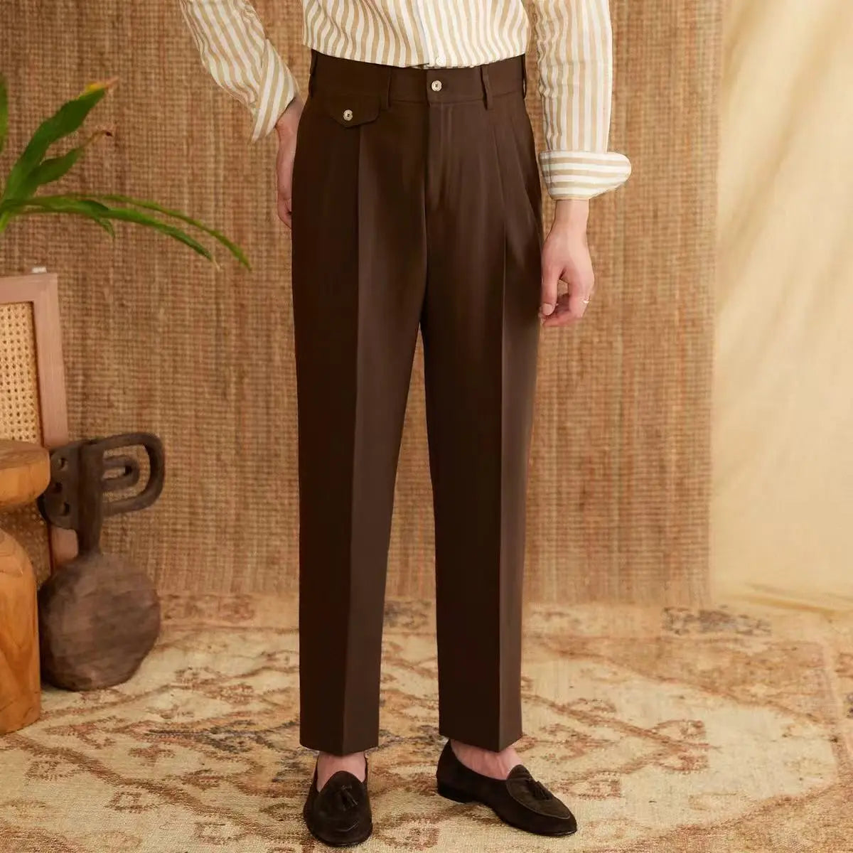 Livorno Double Pleated Belt Loop Pants BRABION