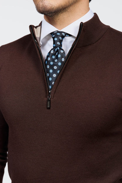 Como Strickpullover mit Viertelreißverschluss