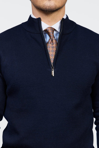 Como Strickpullover mit Viertelreißverschluss