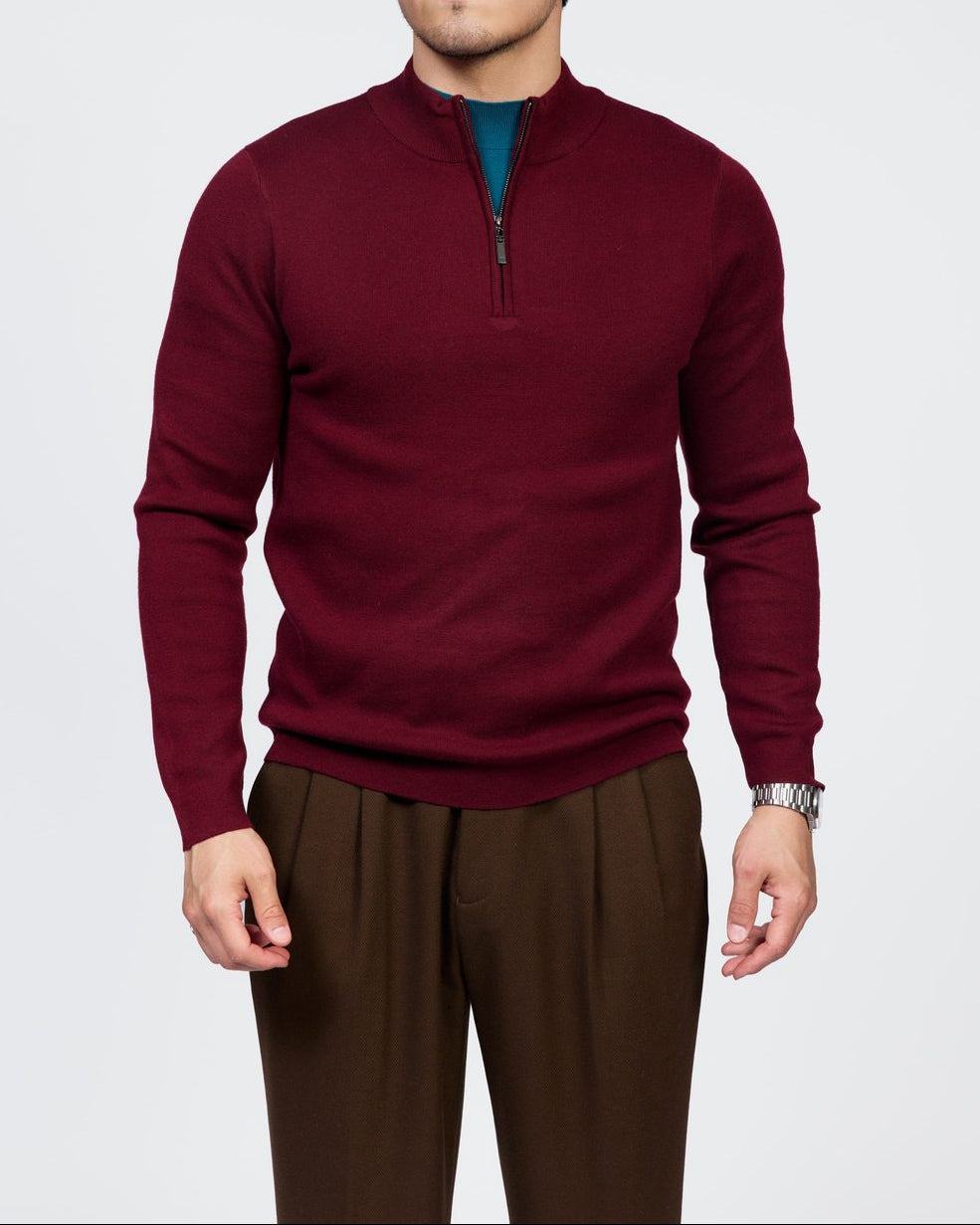 Men's Quarter-Zip Knit Sweater