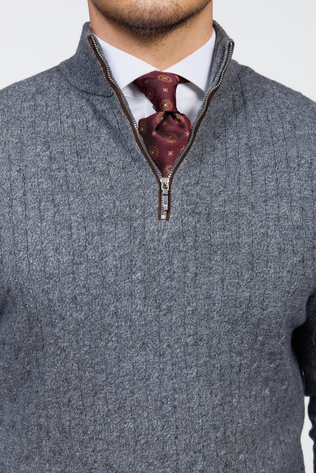 Men's Amalfi Half-Zip Wool Knit Sweater