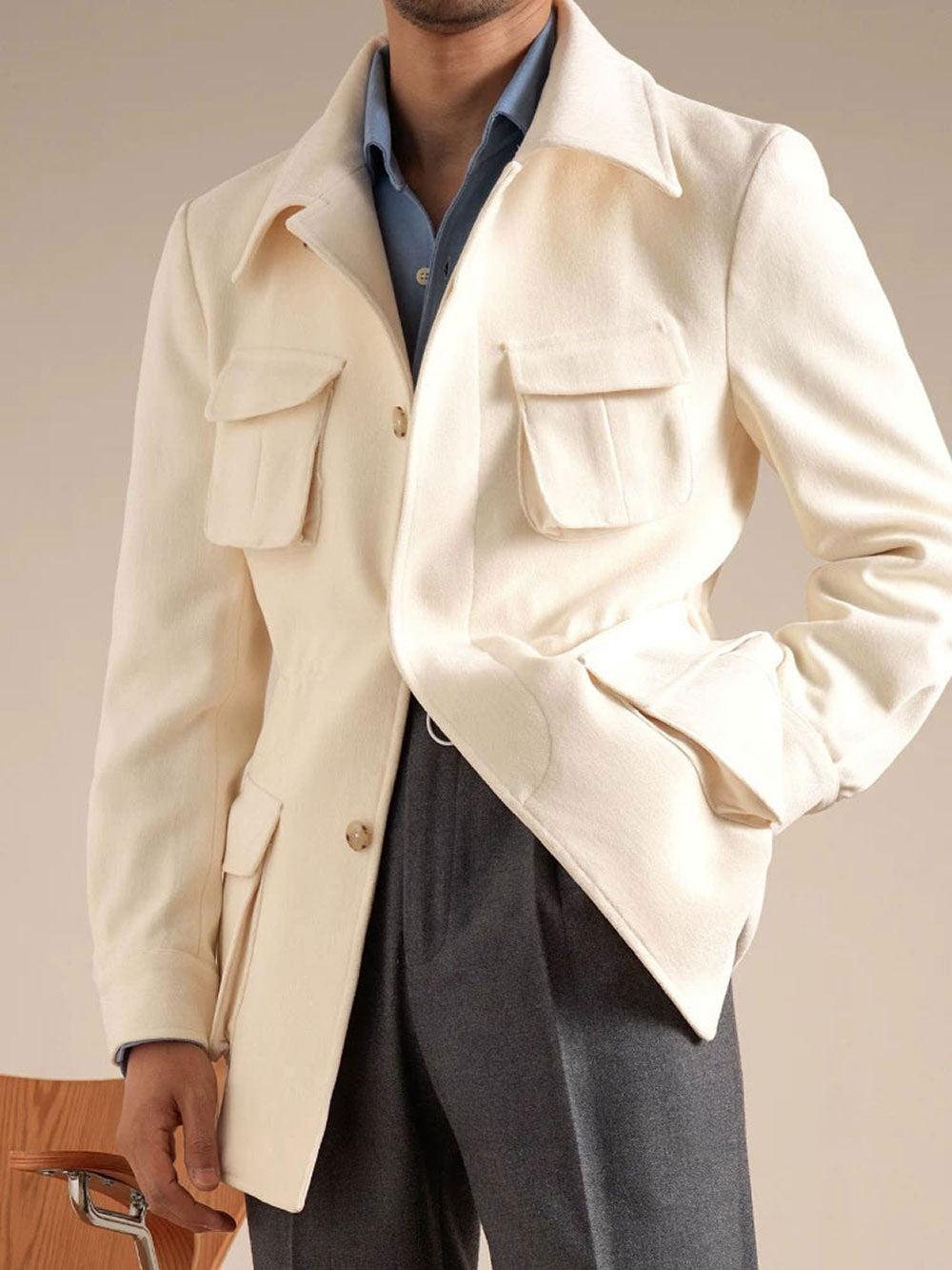 Men’s Chenille Hunting Jacket — Retro Slim Fit Casual Coat - BRABION