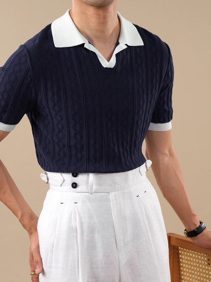 Men's Breathable Lyocell Short-Sleeve Polo Shirt