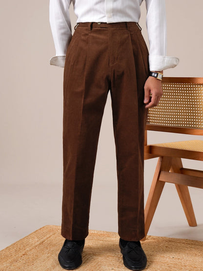 Verona Double-Pleated Men's Corduroy Trousers