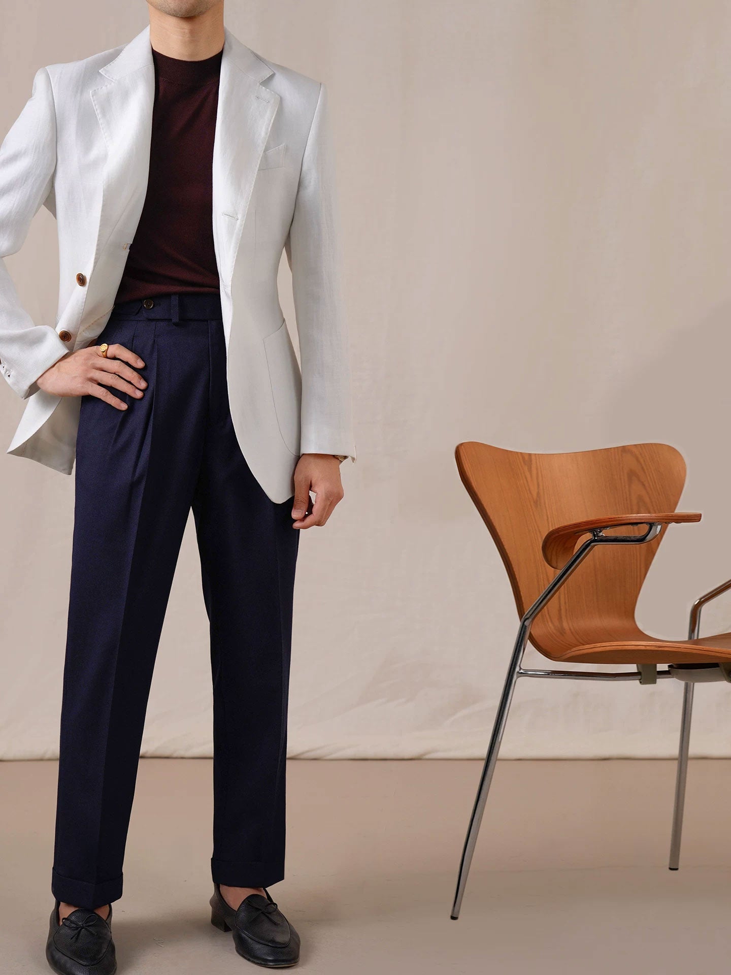 Men's Breathable Linen Single-Button Blazer BRABION