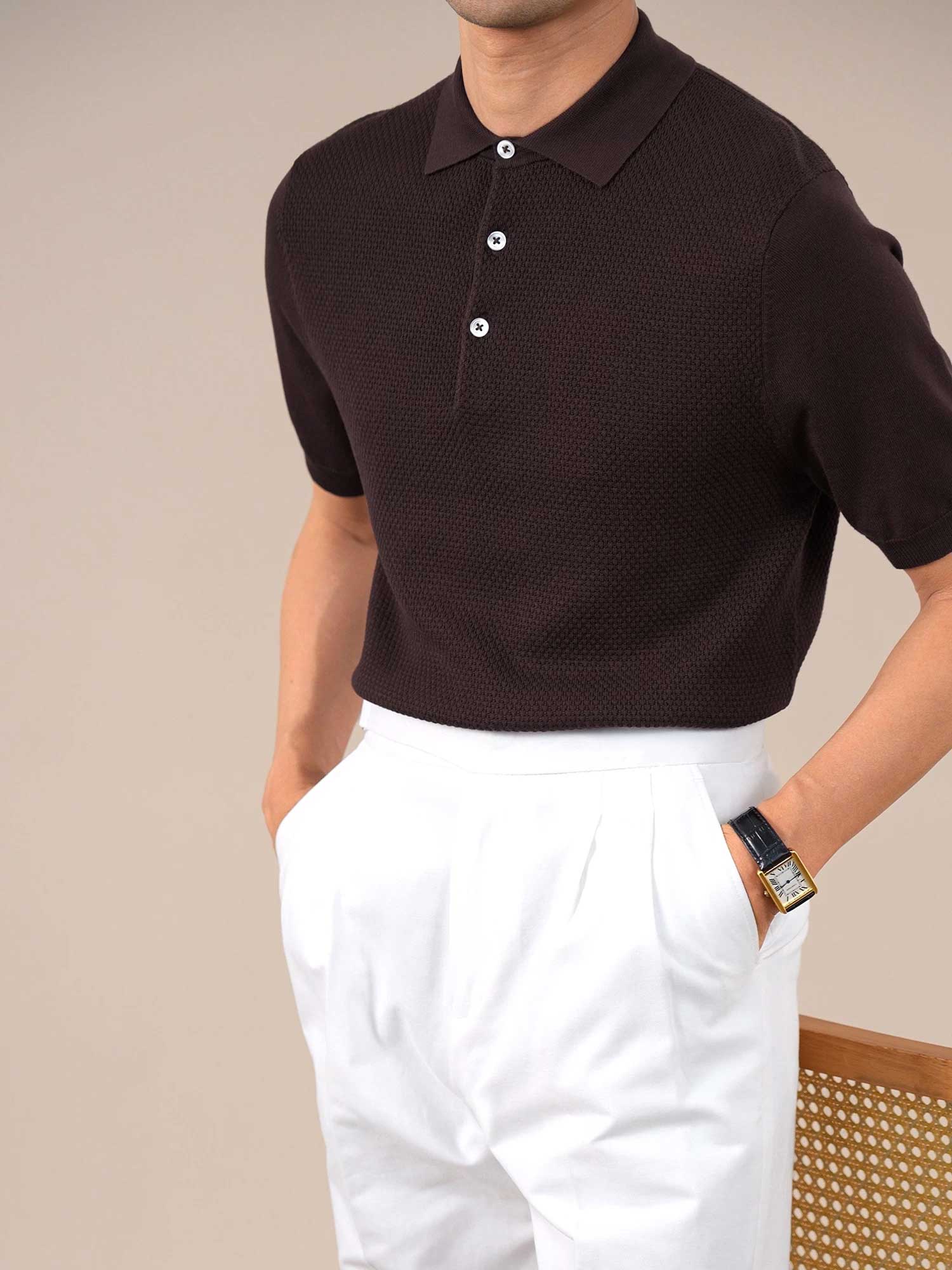 Men’s Cooling Lyocell Textured Polo Shirt BRABION