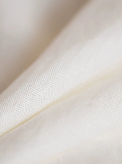 Linen Short-Sleeve One-Piece Collar Men's Shirt
