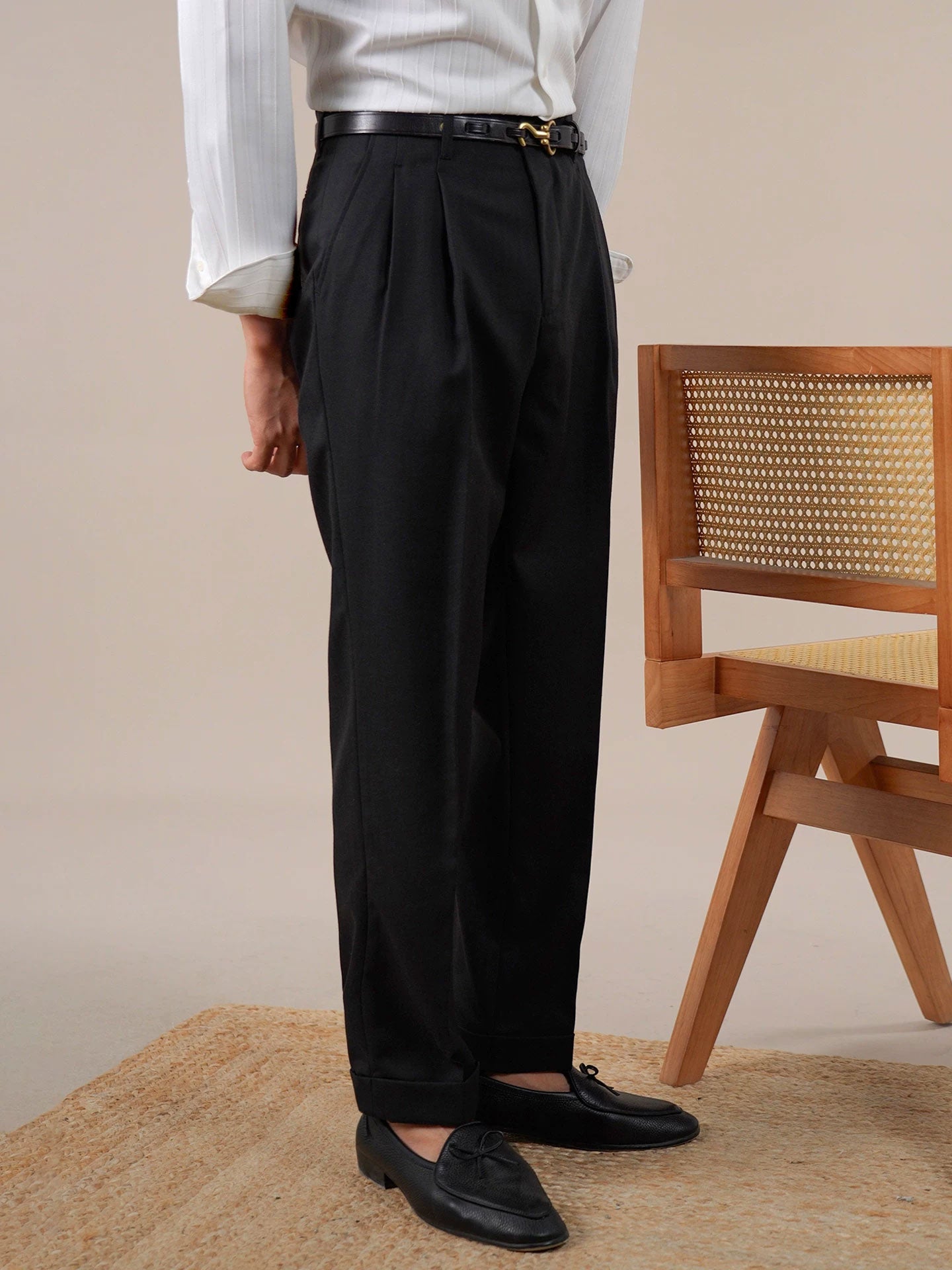 Men’s High-Waist Straight-Leg Dress Pants BRABION