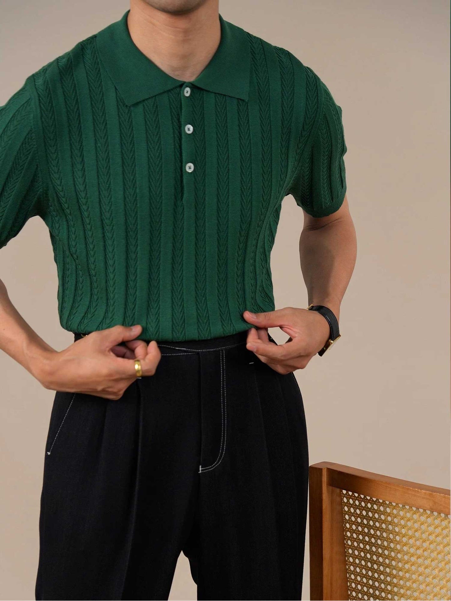 Men’s Cooling Lyocell Knit Polo Shirt BRABION