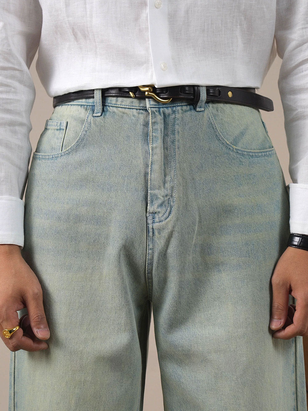 Relaxed Fit Men’s Wide-Leg Jeans—Easy Everyday Style - BRABION