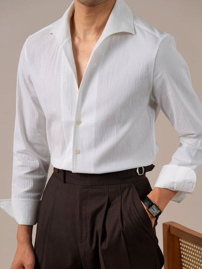 Men’s Breathable Bubble Cotton Gauze Italian One-Piece Collar Shirt BRABION