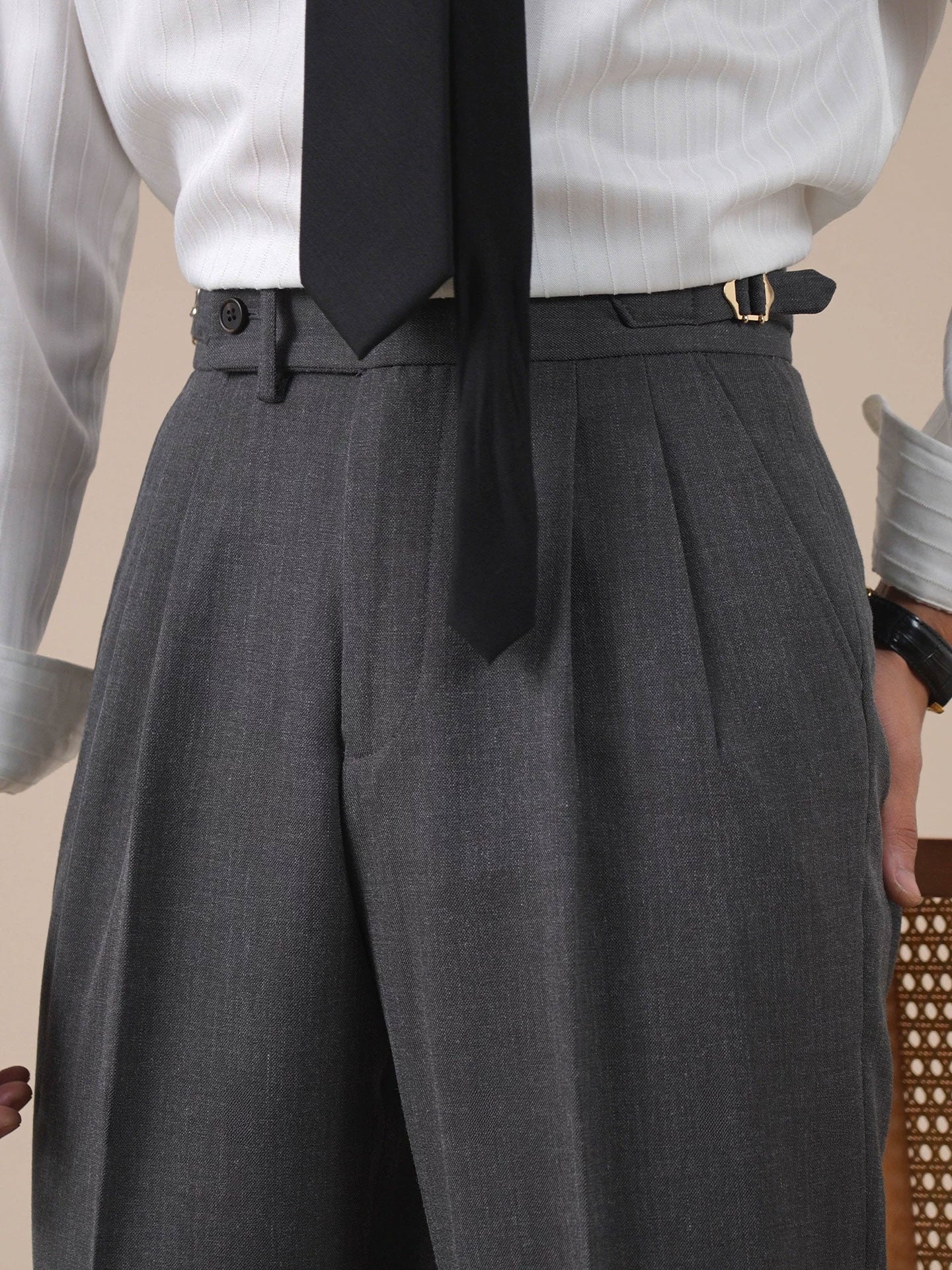 Men’s Vintage Pleated Dress Trousers BRABION