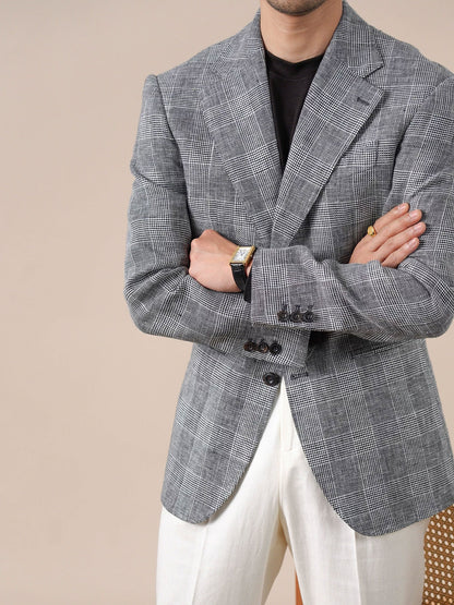 Prince Check Mens Breathable Suit Blazer - BRABION